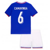 Frankreich Eduardo Camavinga #6 Fußballbekleidung Heimtrikot Kinder EM 2024 Kurzarm (+ kurze hosen)